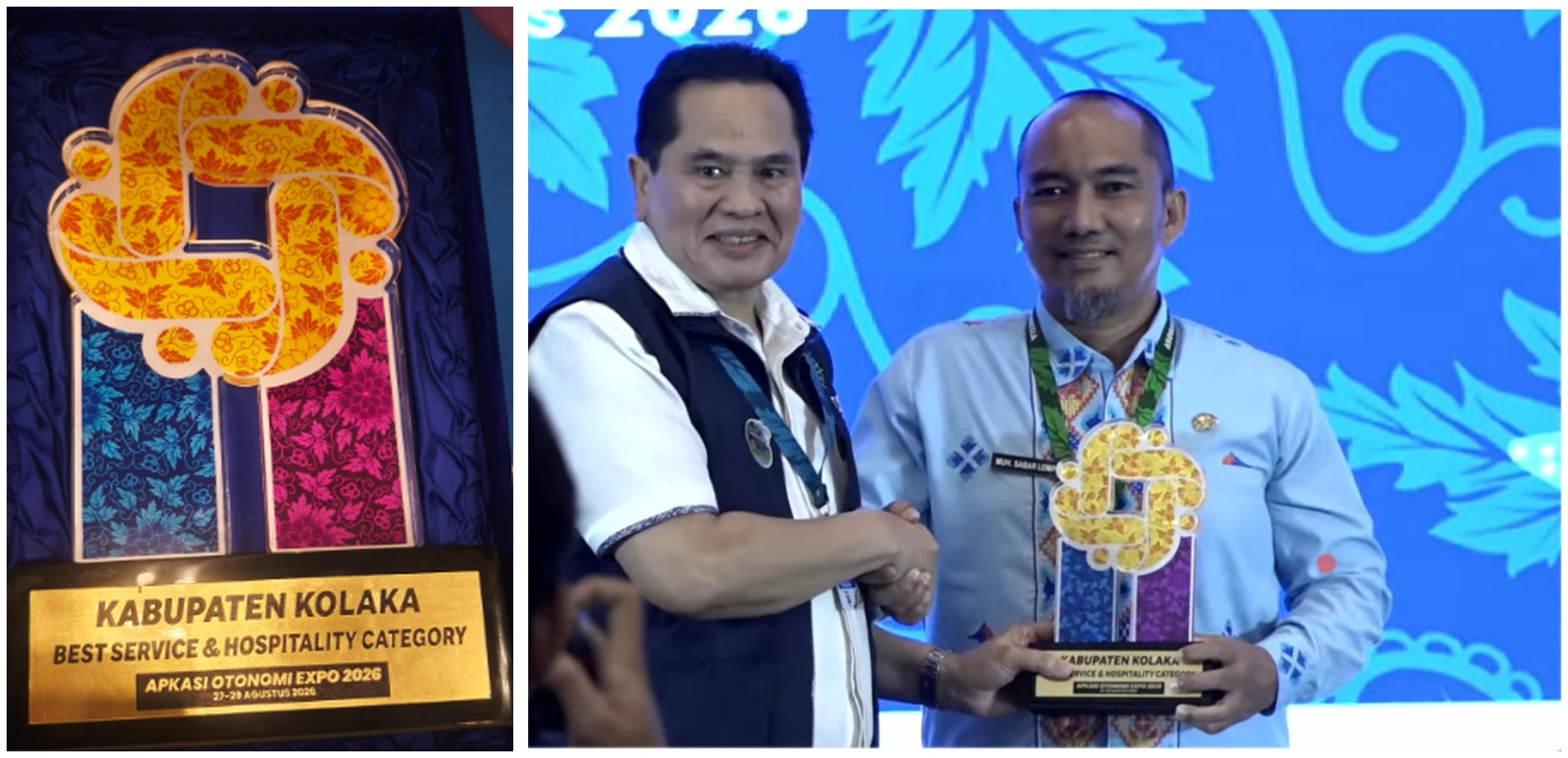 Kabupaten Kolaka Raih Penghargaan Best Service & Hospitality Category pada APKASI Otonomi Expo 2026
