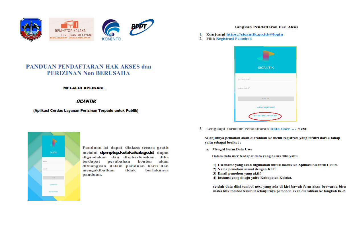 MANUAL BOOK APLIKASI LAYANAN NON PERIZINAN 